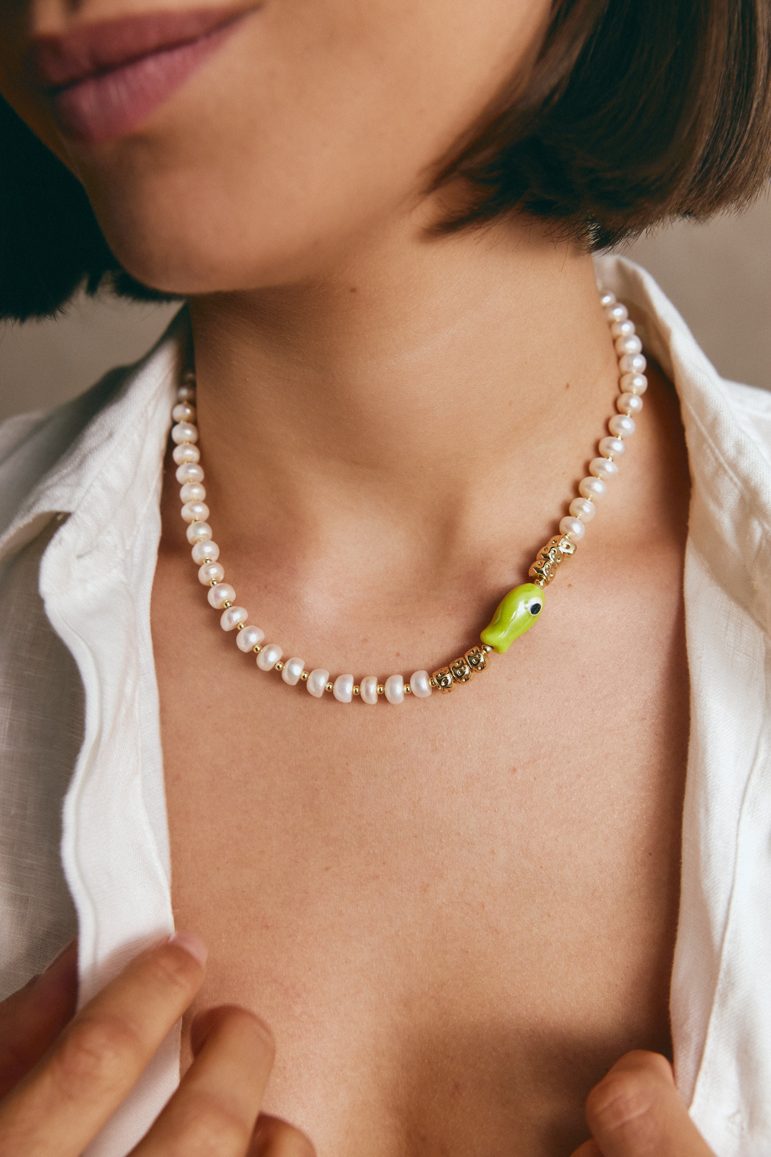 PEARLINA Lime Necklace