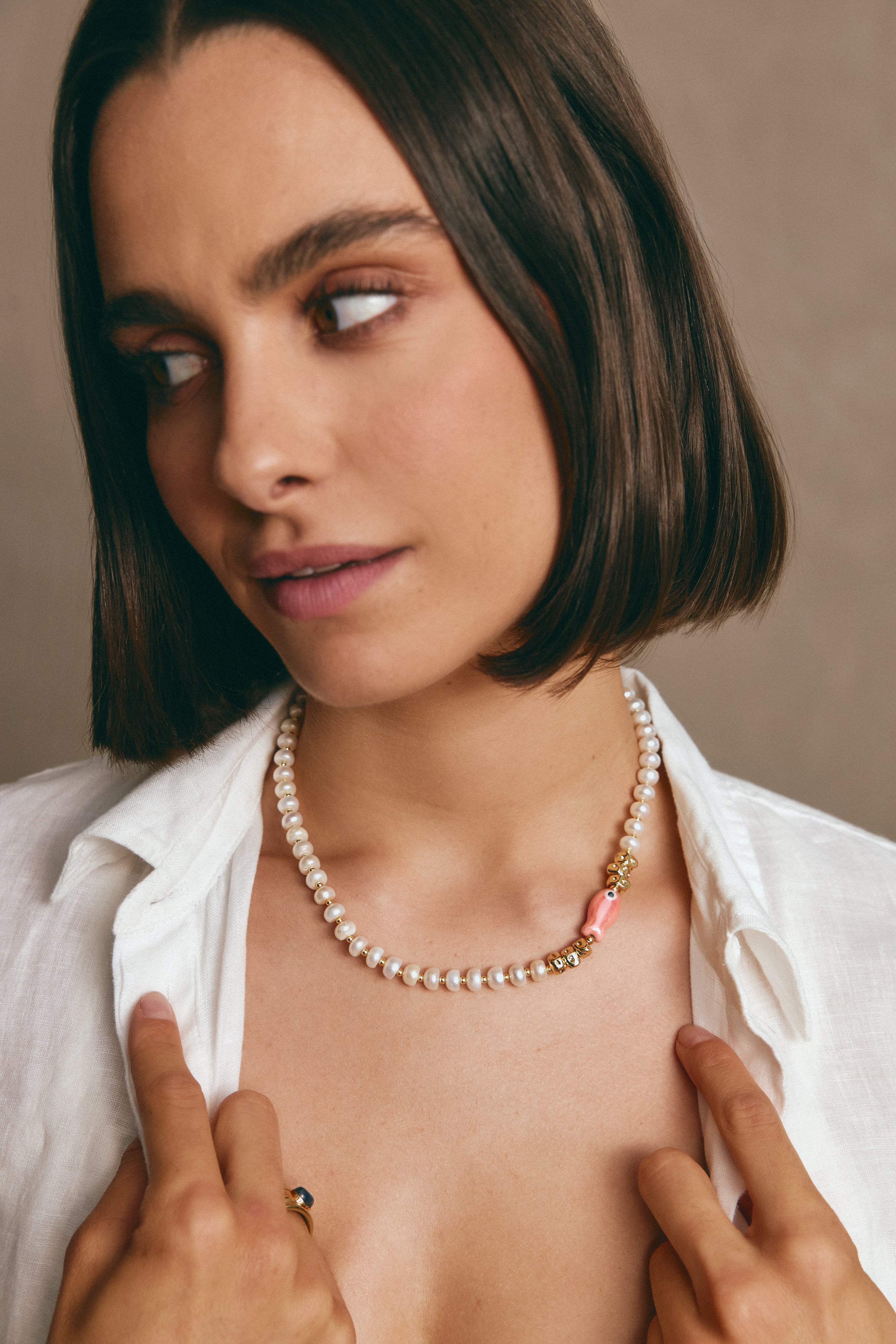 PEARLINA Pink Necklace
