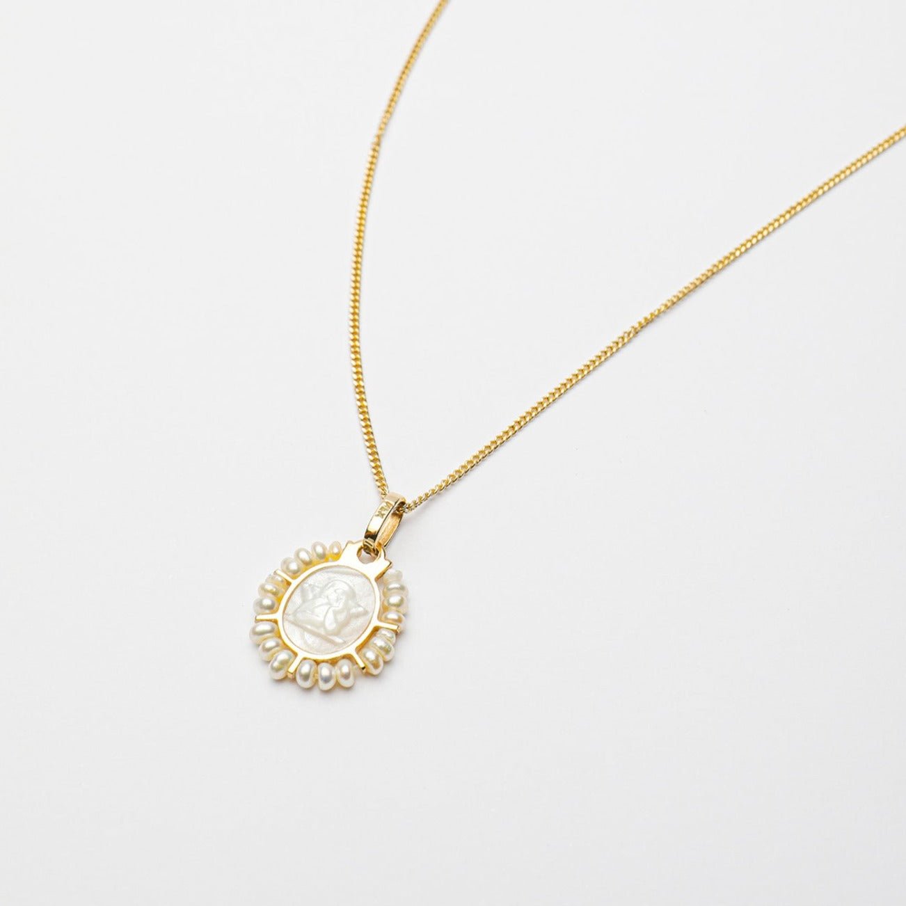 Mother Pearl Guardian Angel Necklace - Ibiza Passion