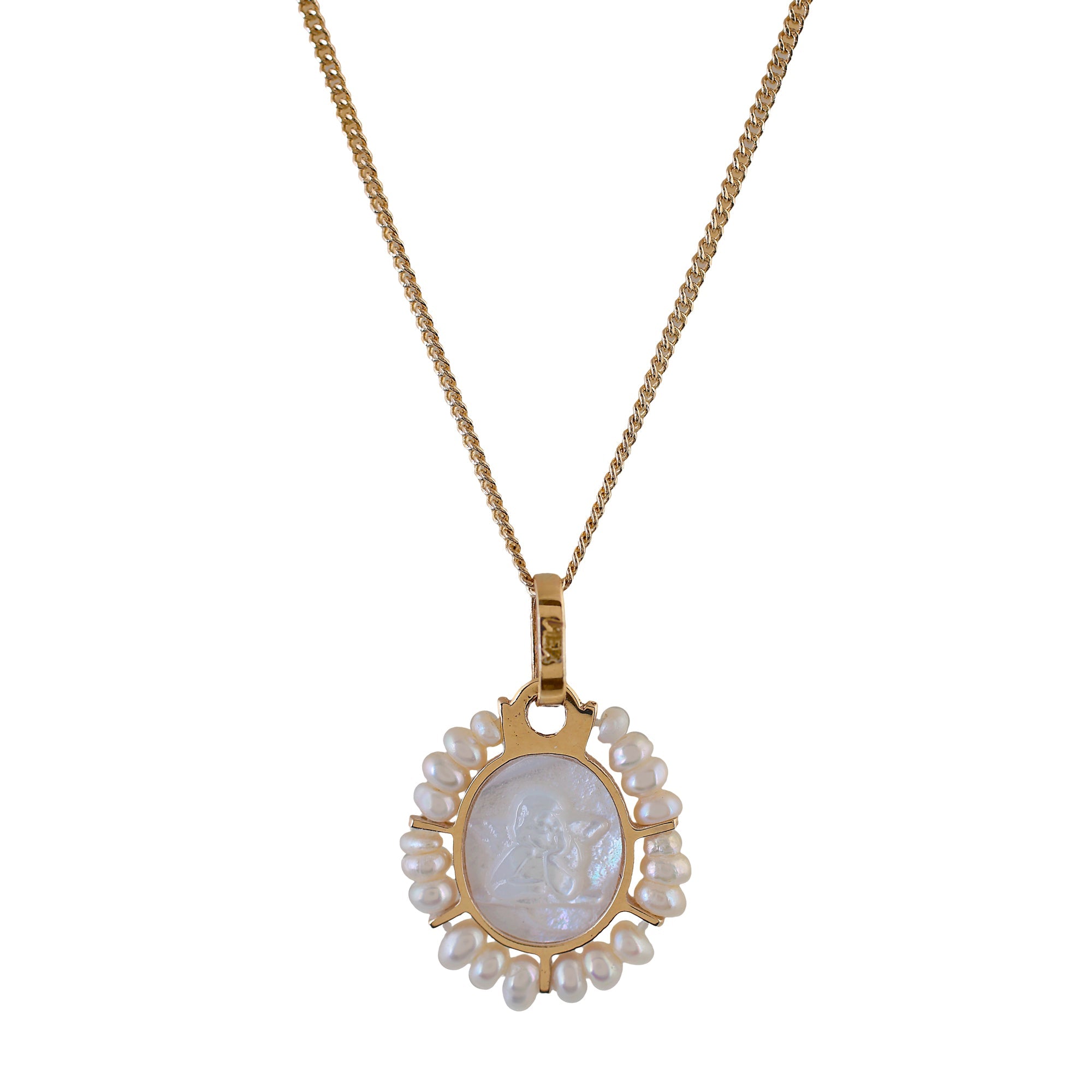 Mother Pearl Guardian Angel Necklace - Ibiza Passion
