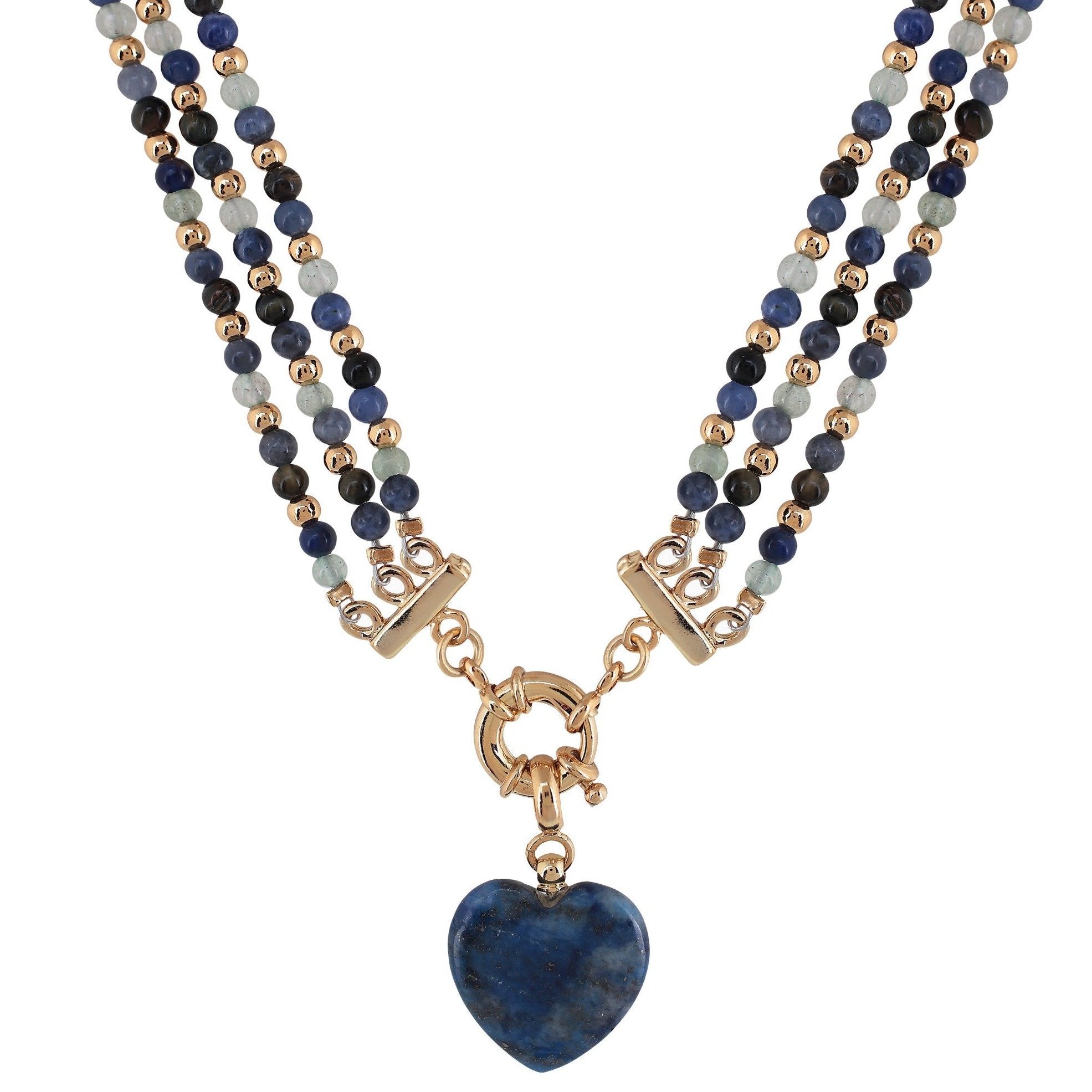 'VIDA' Triple Choker Necklace - Ocean Tones- - Ibiza Passion