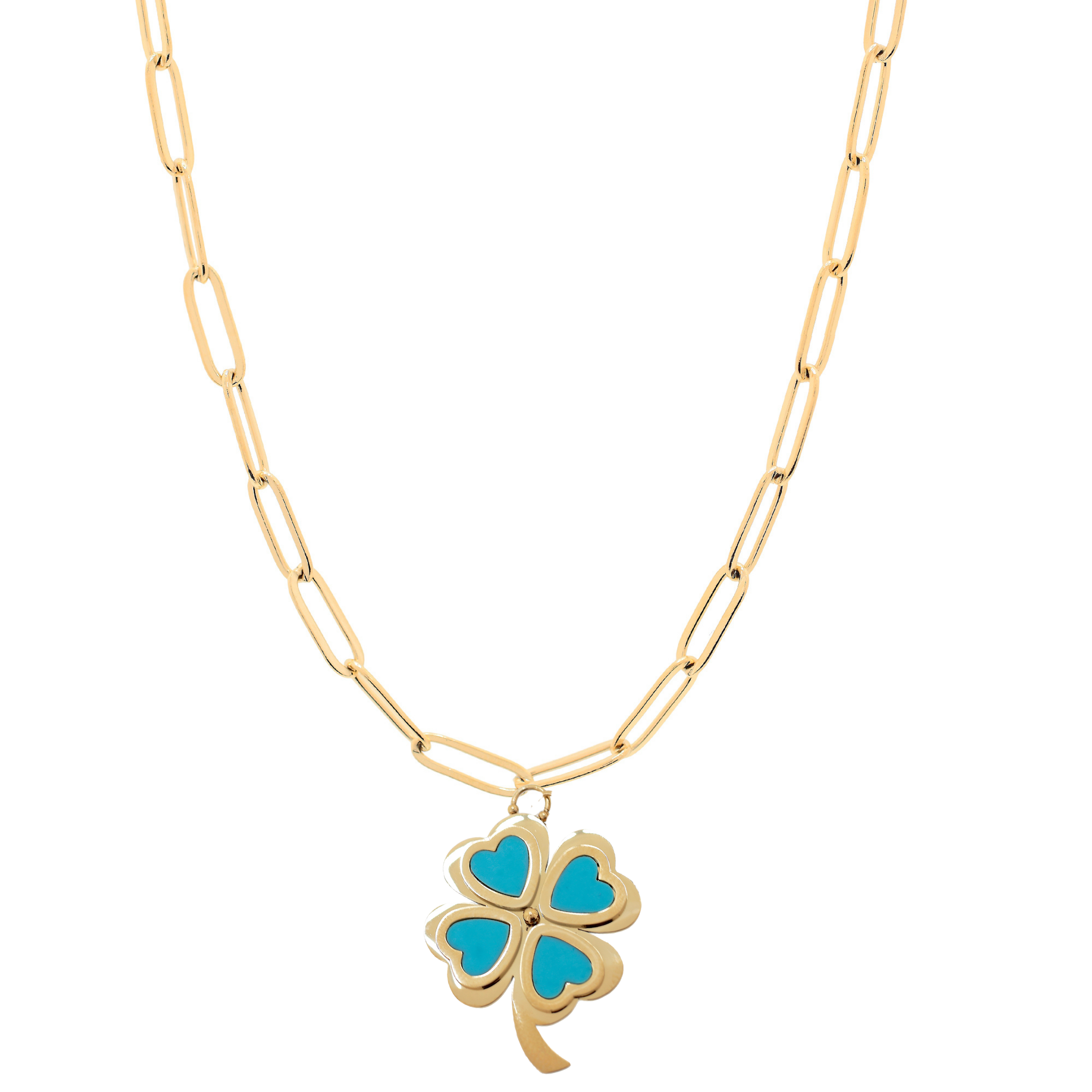 CLEVER CLOVER Turquoise Clip Chain