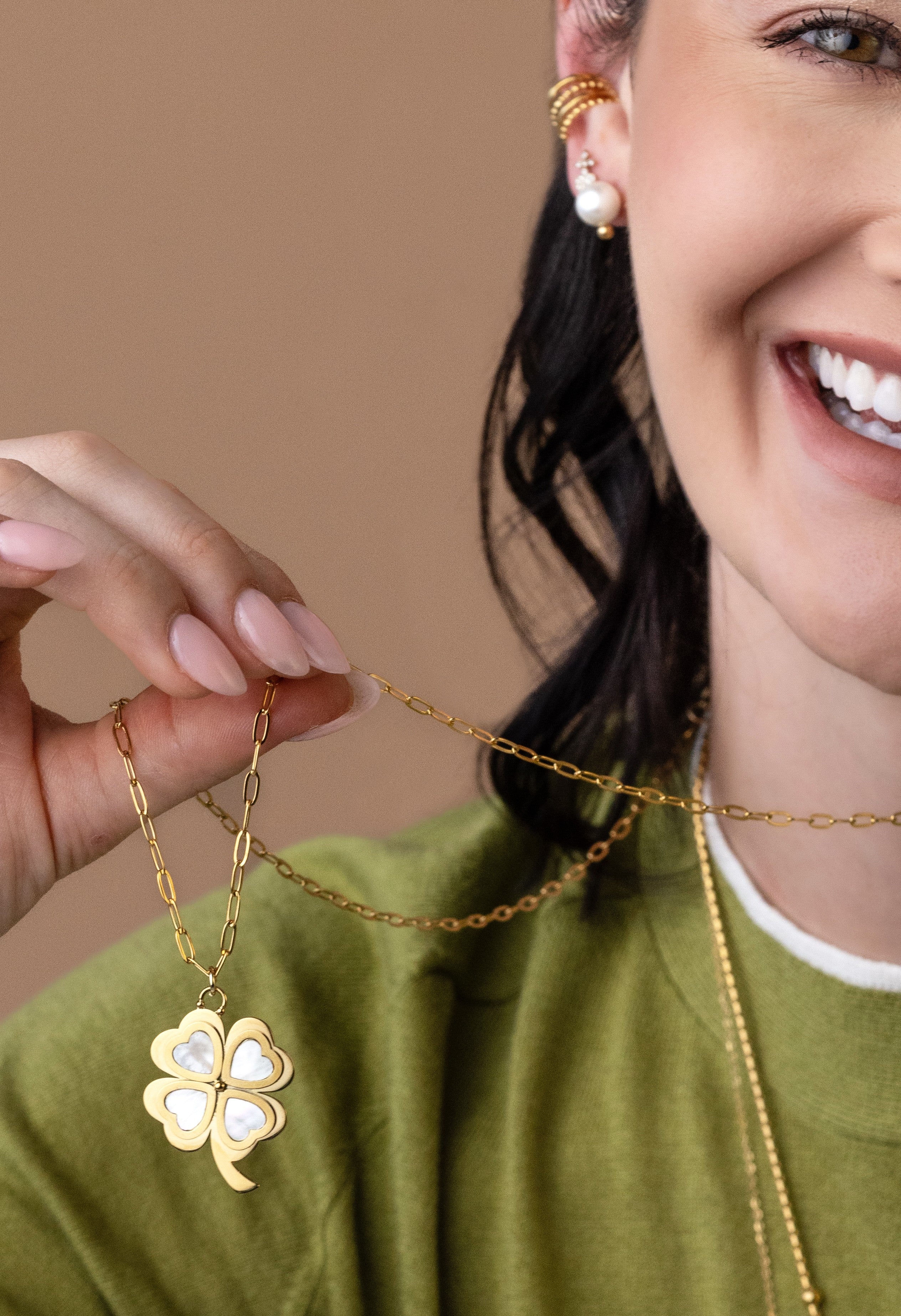 CLEVER CLOVER Turquoise Clip Chain