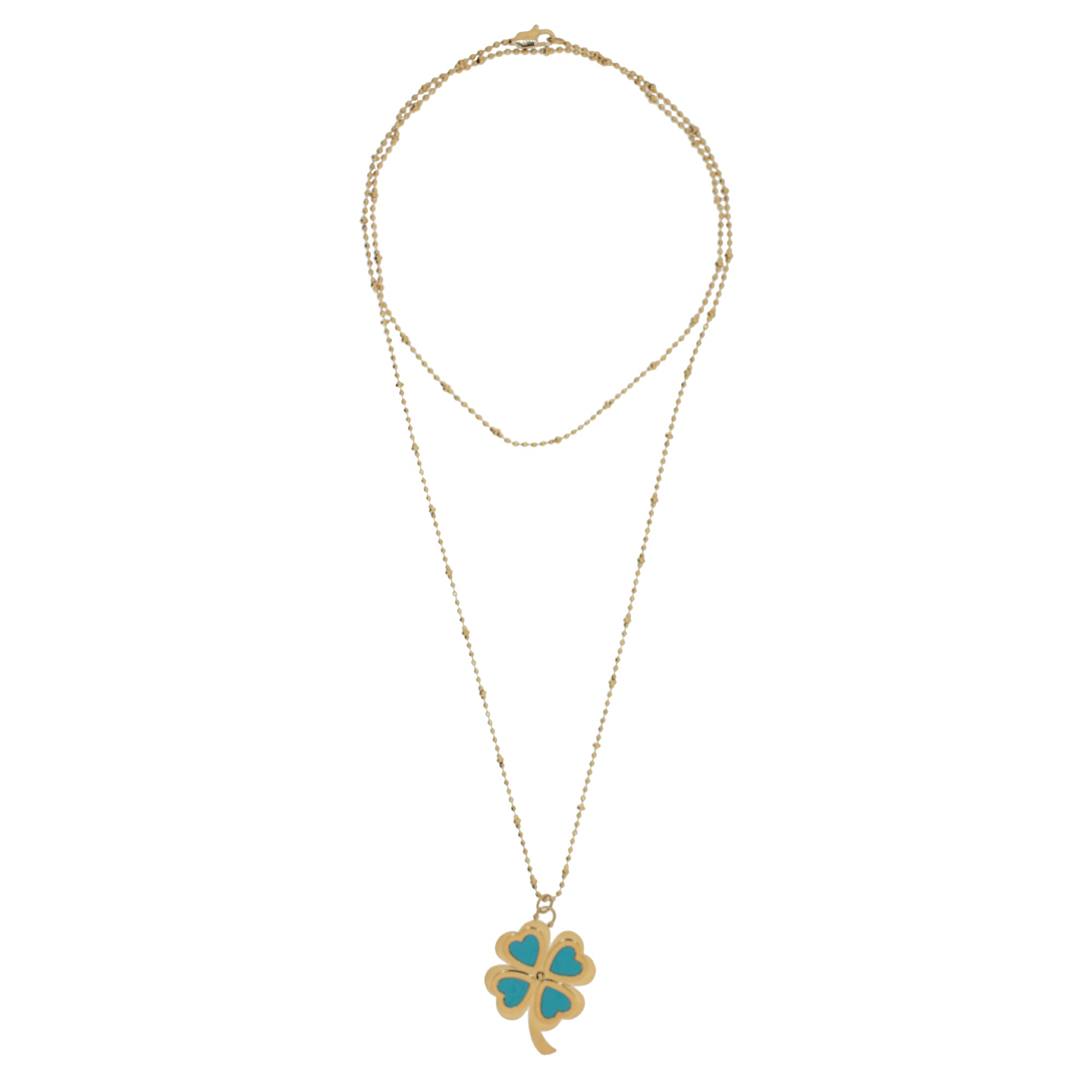 CLEVER CLOVER Turquoise Beaded Chain