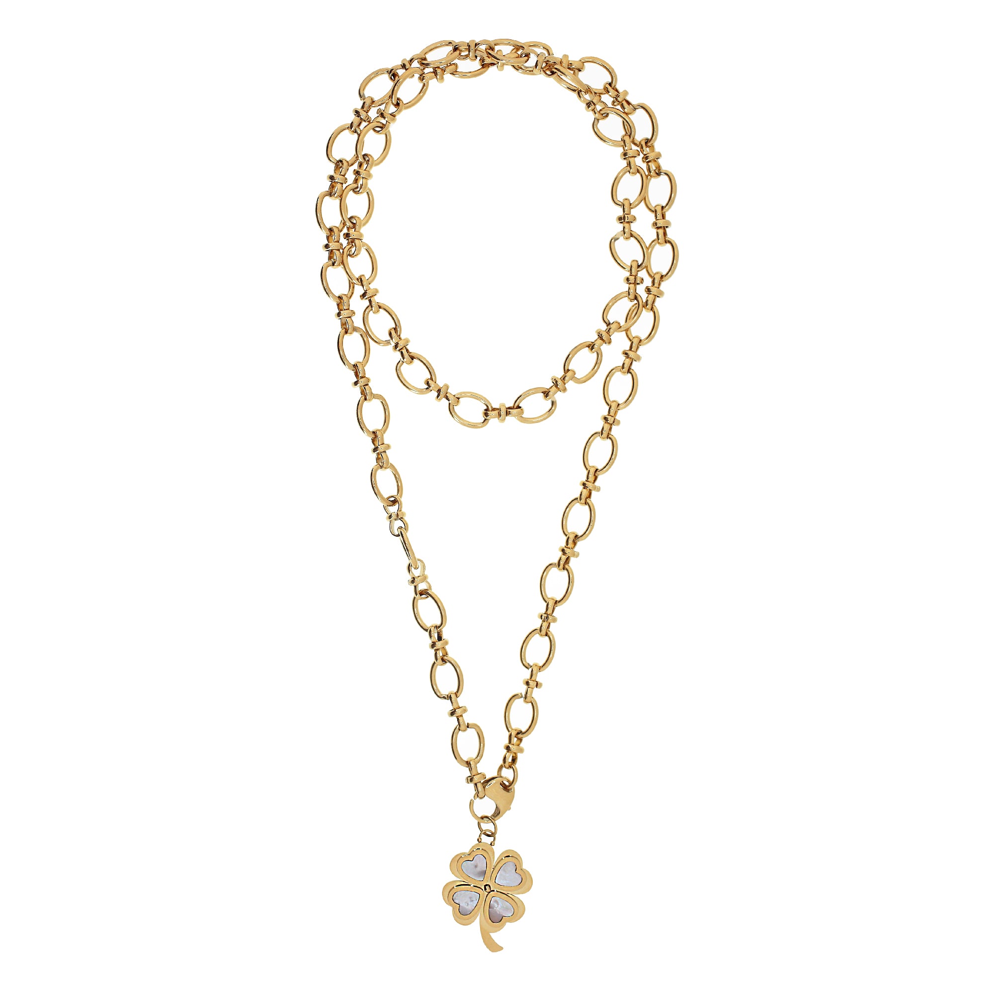 CLEVER CLOVER Mother of Pearl Maxi Chain
