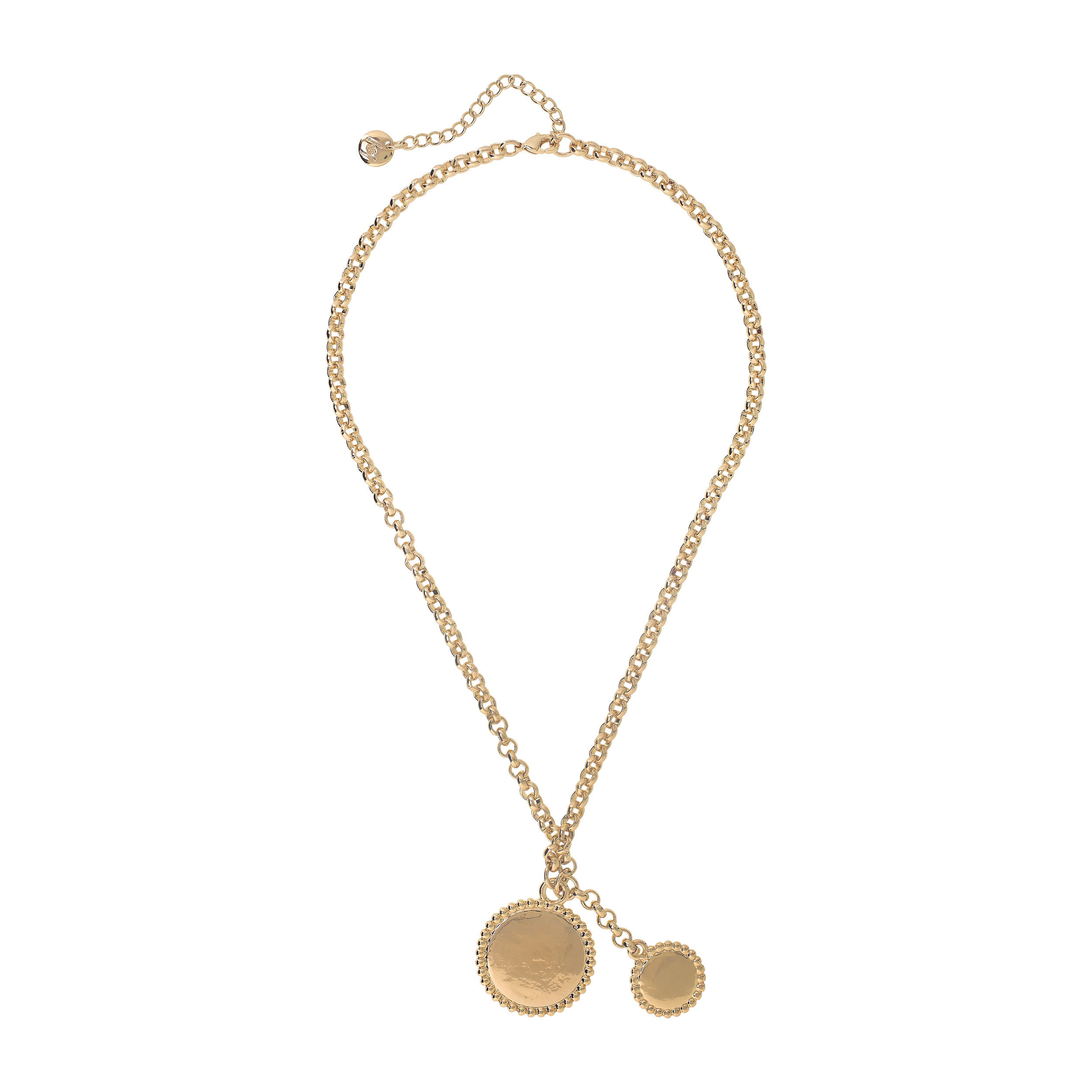 ibiza passion 18k gold plated medals necklace