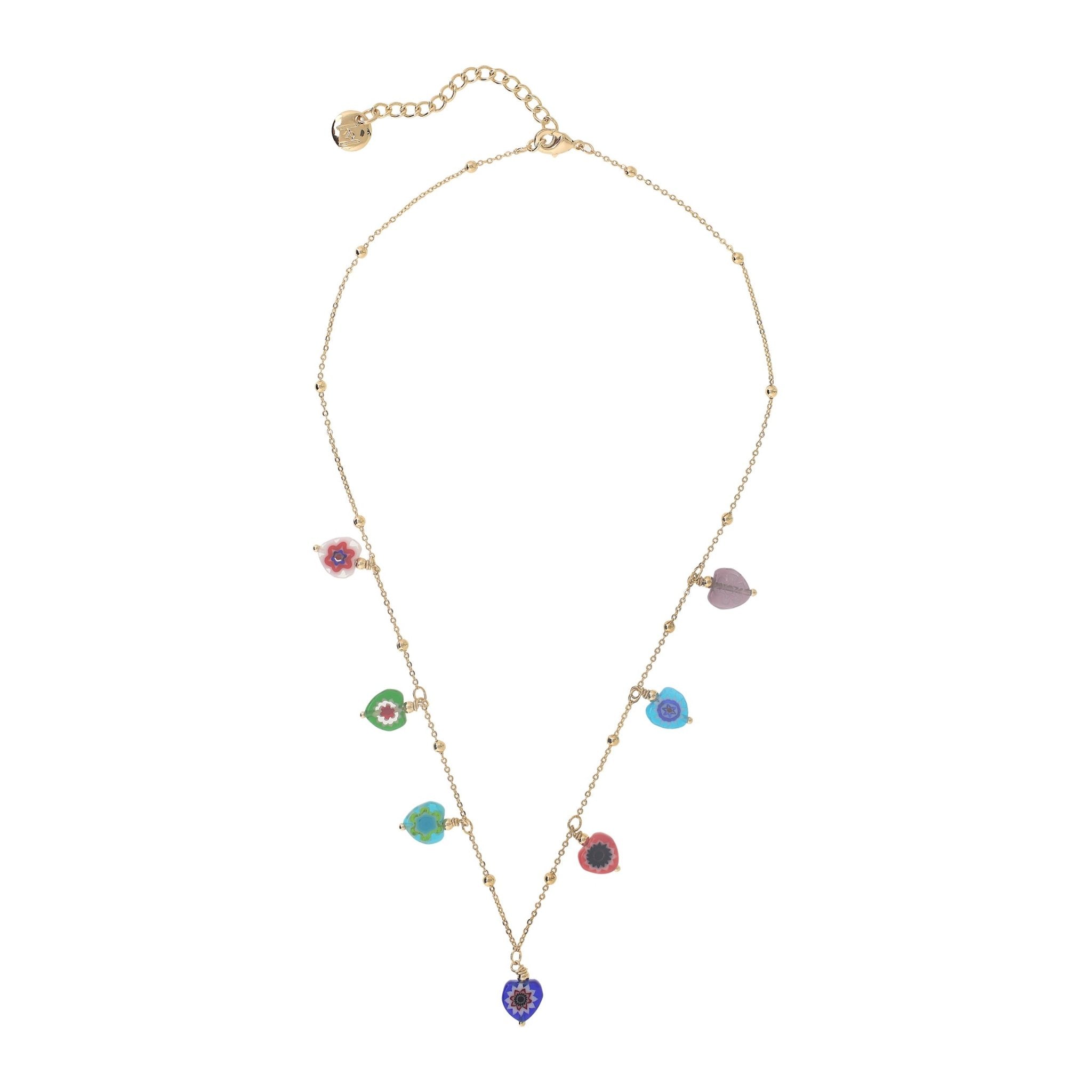 'CAPRI' Millefiori Hearts Necklace - Ibiza Passion