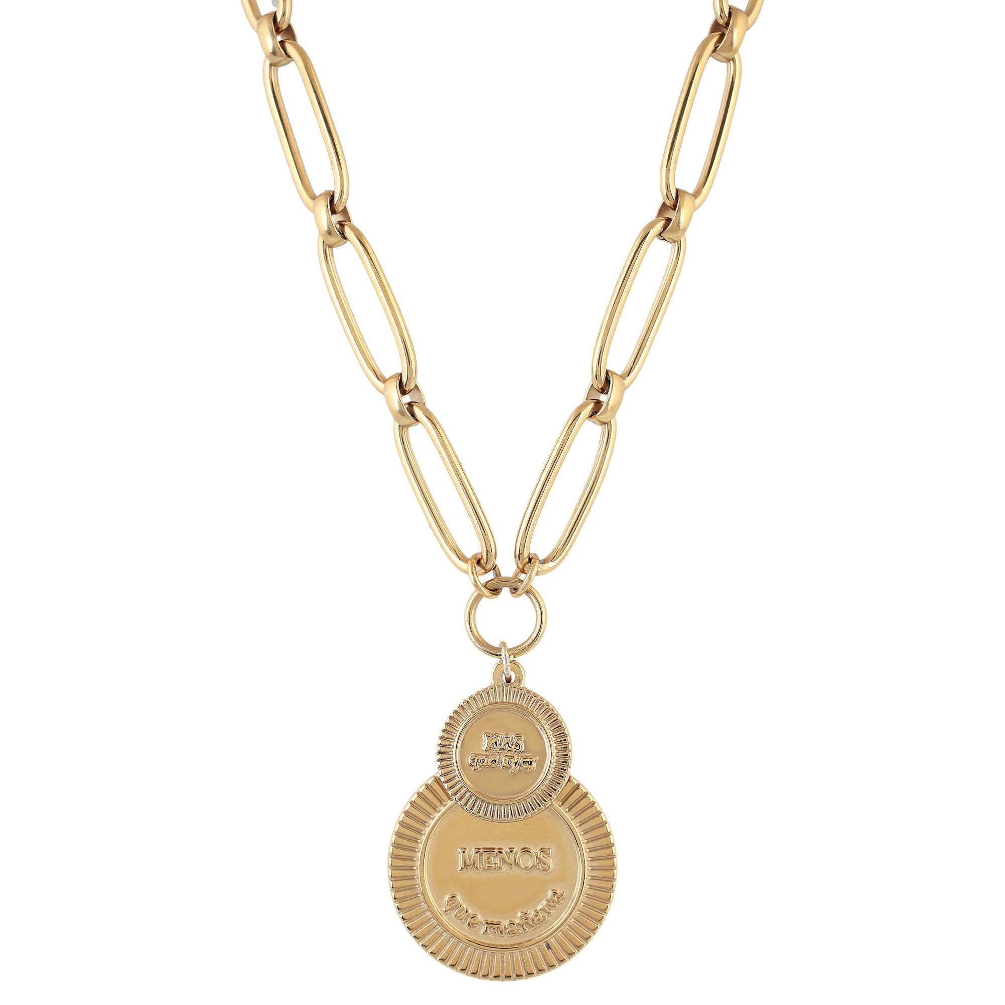 'DON'T EVER STOP' Double Medal Necklace - Ibiza Passion