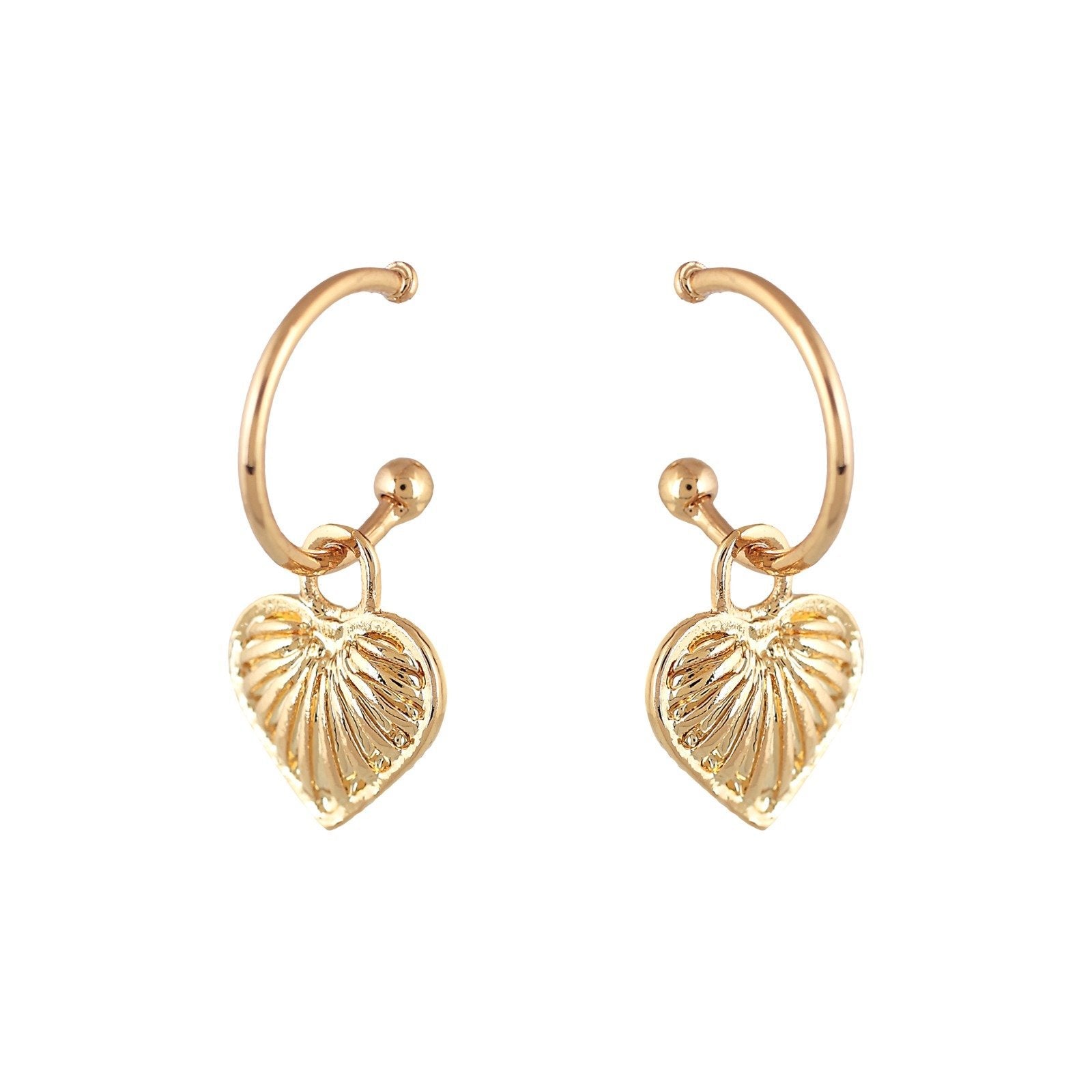 'ILU' Mini Hoops with Heart -Size M- - Ibiza Passion