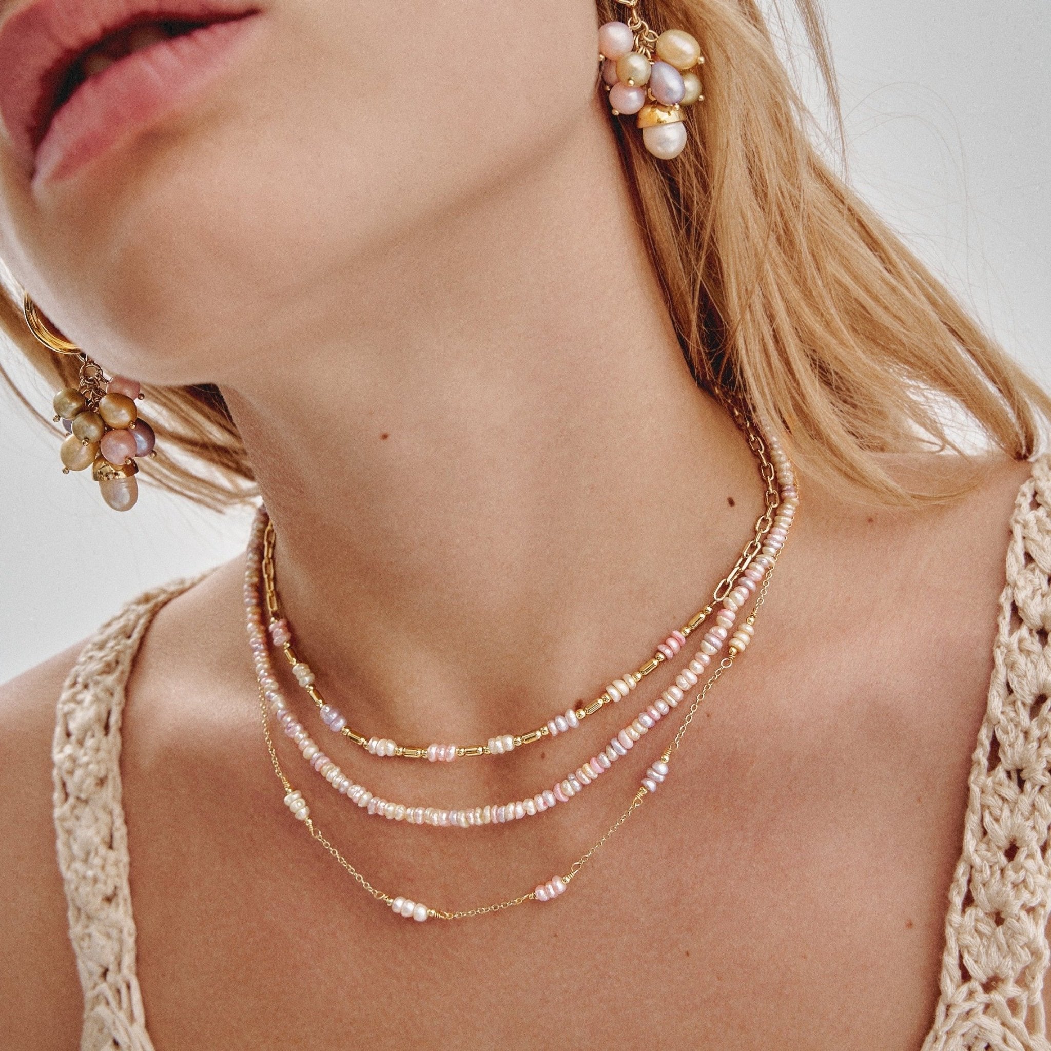 'OASIS' Mini Colored Pearls Necklace - Ibiza Passion