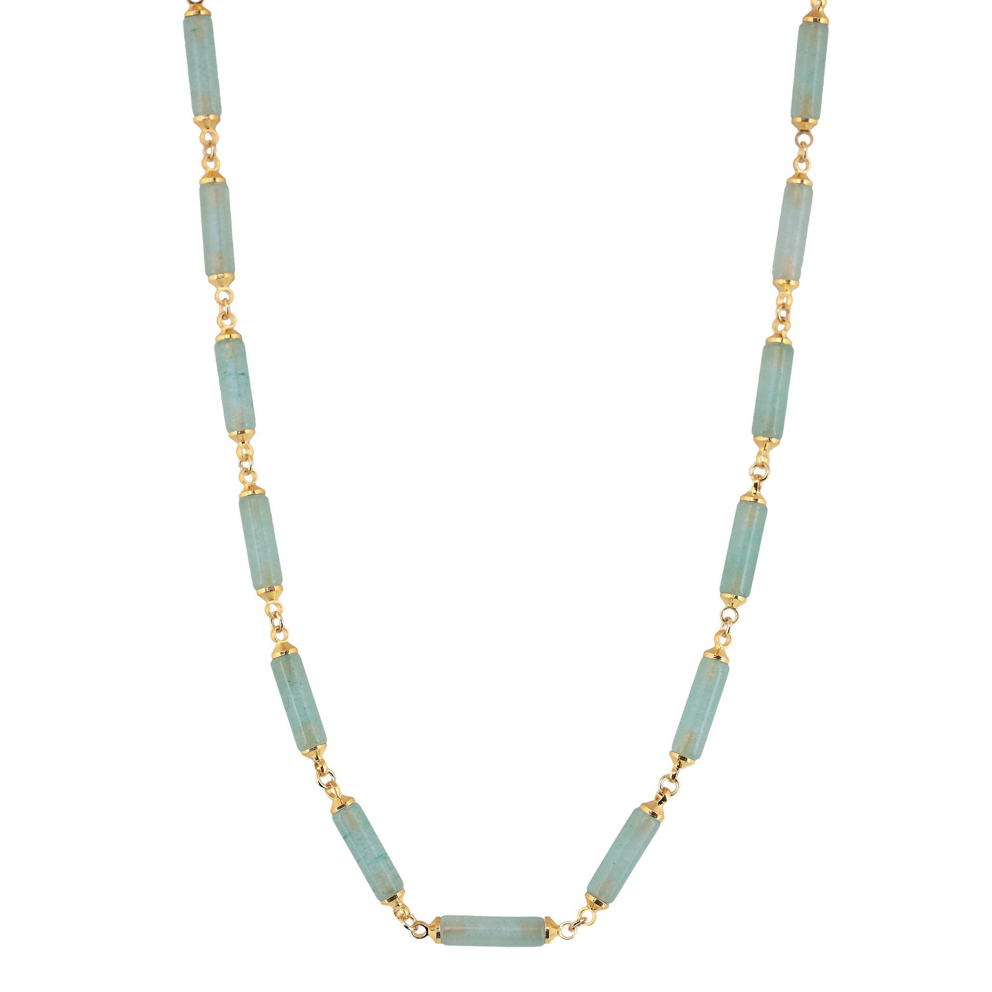 'ORIGEN' Stones Bars Necklace - Green Aventurine - Ibiza Passion
