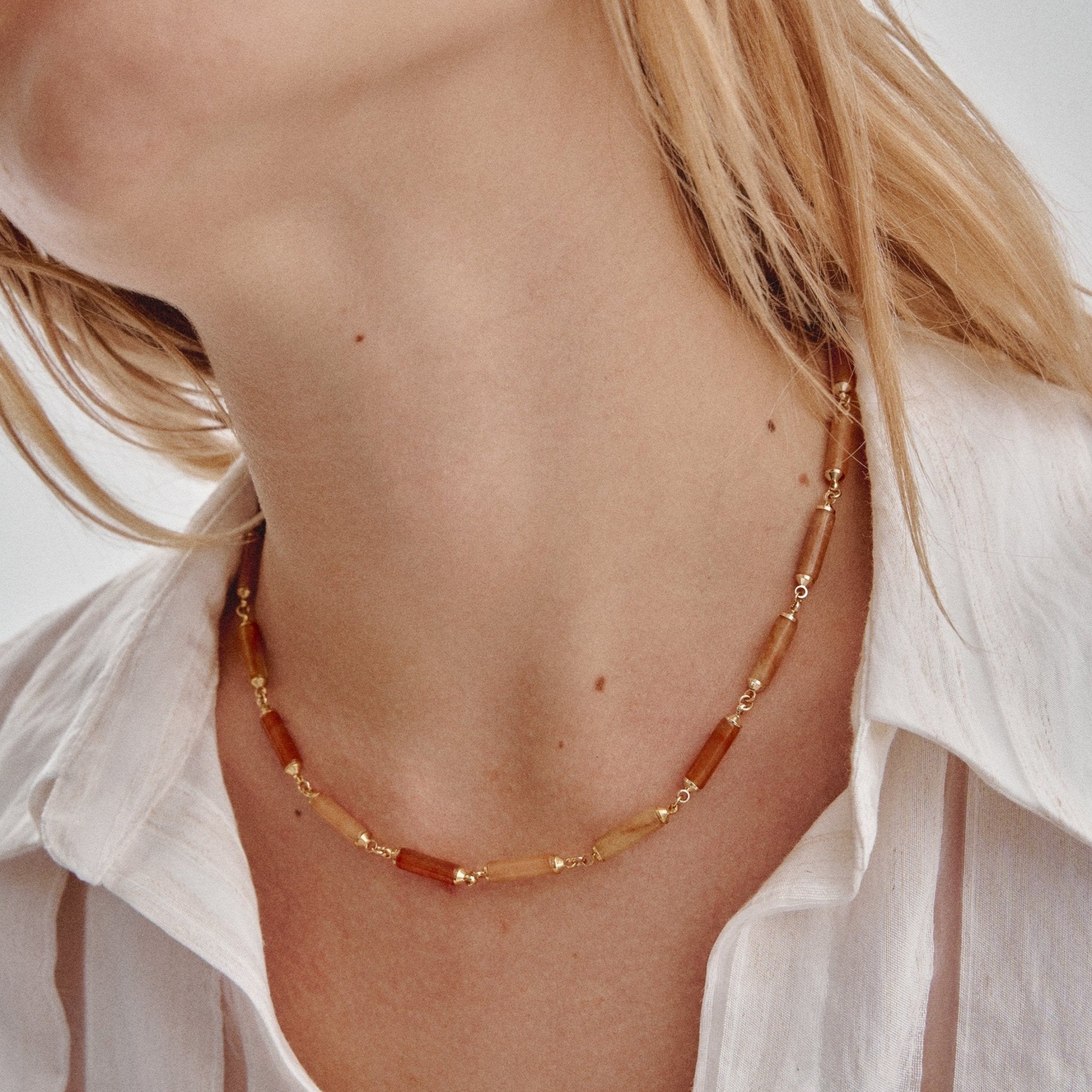 'ORIGEN' Stones Bars Necklace - Jade - Ibiza Passion