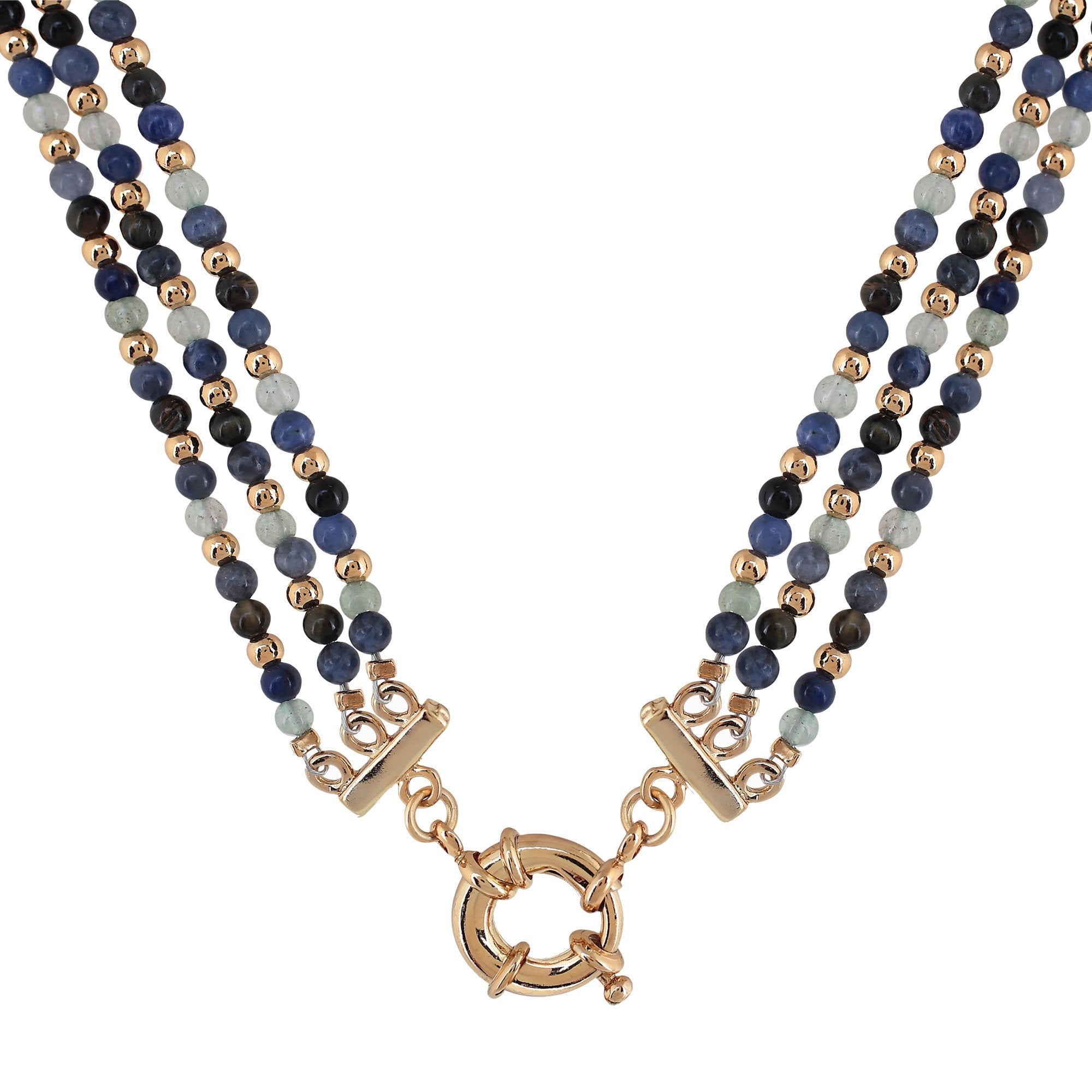 'VIDA' Triple Choker Necklace - Ocean Tones- - Ibiza Passion