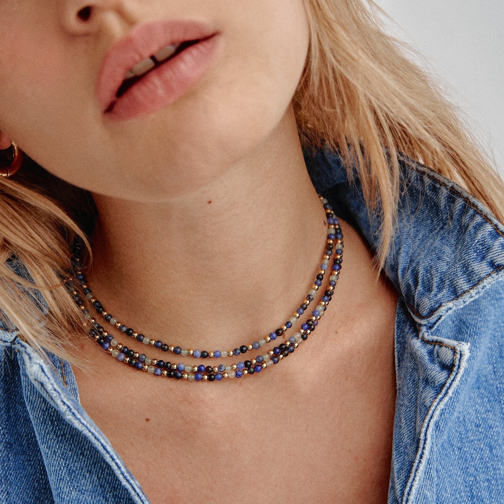 'VIDA' Triple Choker Necklace - Ocean Tones- - Ibiza Passion
