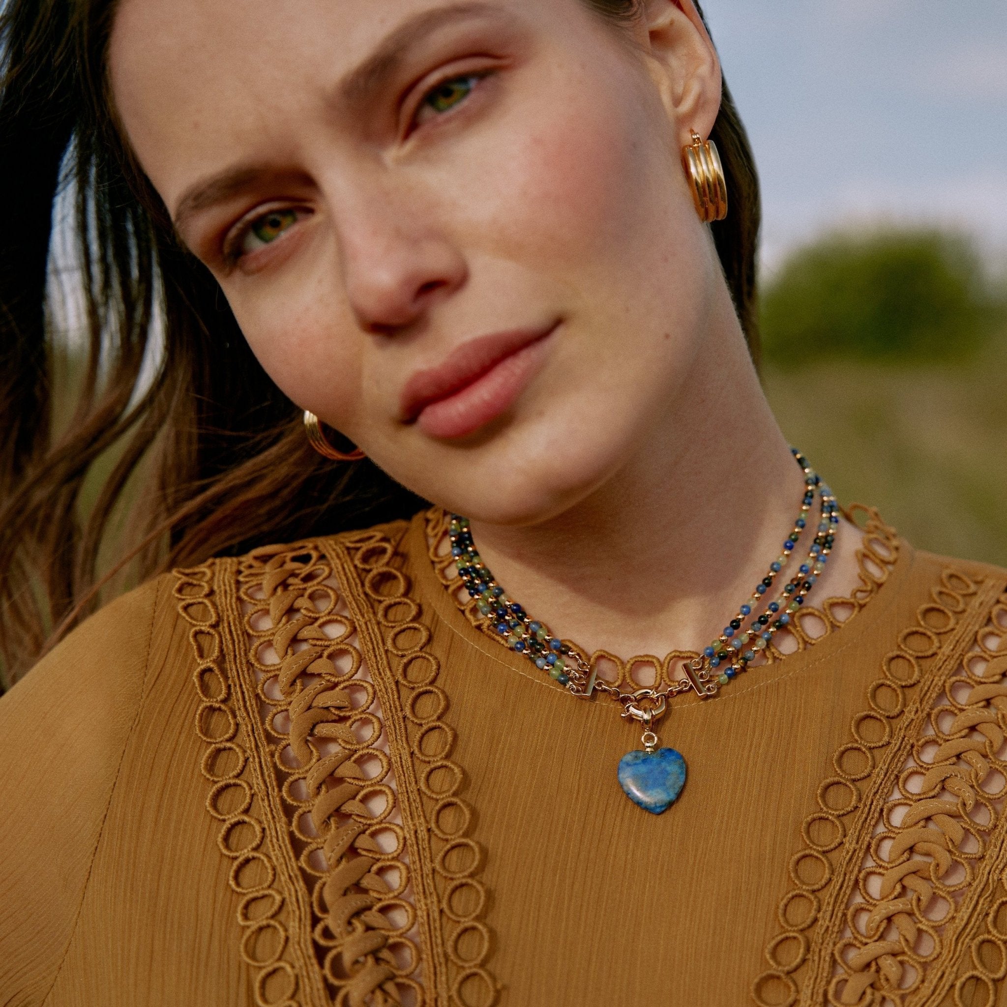 'VIDA' Triple Choker Necklace - Ocean Tones- - Ibiza Passion